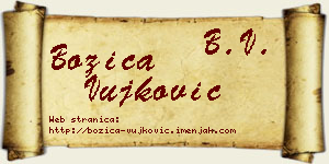 Božica Vujković vizit kartica